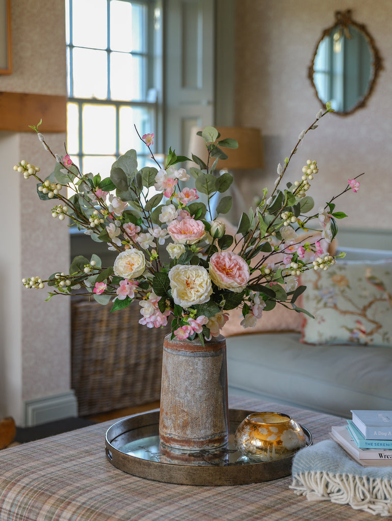 Elodie | Faux Apple Blossom, Snowberry & Pussy Willow
