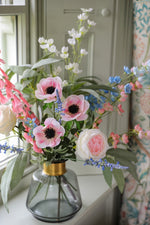 Faux Foxglove, Rose & Wildflower Arrangement