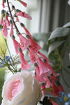 Faux Foxglove, Rose & Wildflower Arrangement