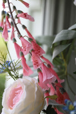Faux Foxglove, Rose & Wildflower Arrangement
