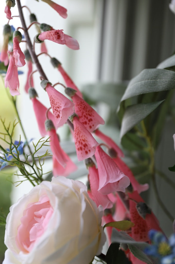 Faux Foxglove, Rose & Wildflower Arrangement