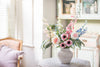 Ora Stone Vase with Faux Country Walk Bouquet