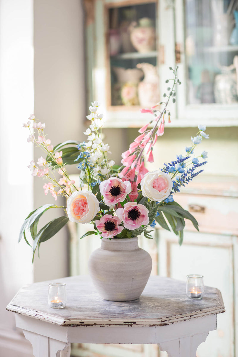 Country Walk | Faux Foxglove, Rose & Wildflower Arrangement