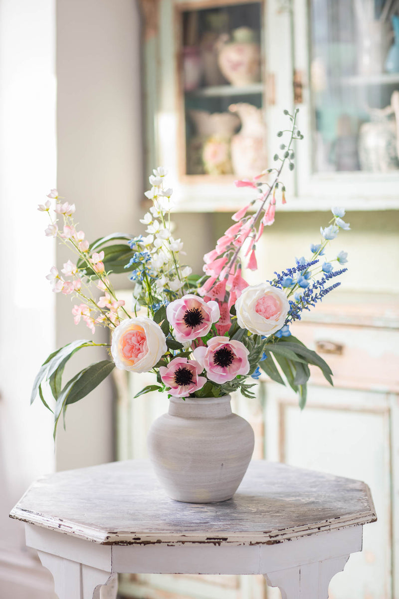 Country Walk | Faux Foxglove, Rose & Wildflower Arrangement