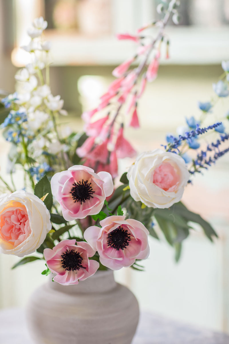 Country Walk | Faux Foxglove, Rose & Wildflower Arrangement