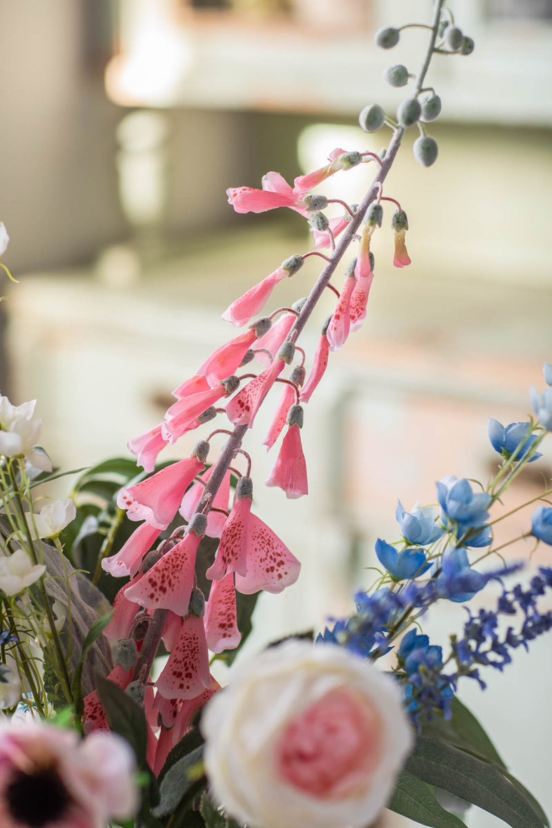 Country Walk | Faux Foxglove, Rose & Wildflower Arrangement