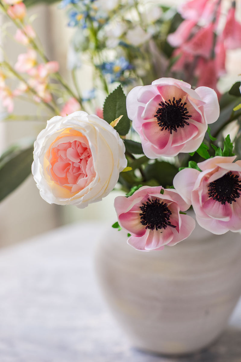 Country Walk | Faux Foxglove, Rose & Wildflower Arrangement