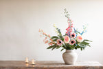 Faux Foxglove, Rose & Wildflower Arrangement