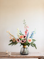 Faux Foxglove, Rose & Wildflower Arrangement