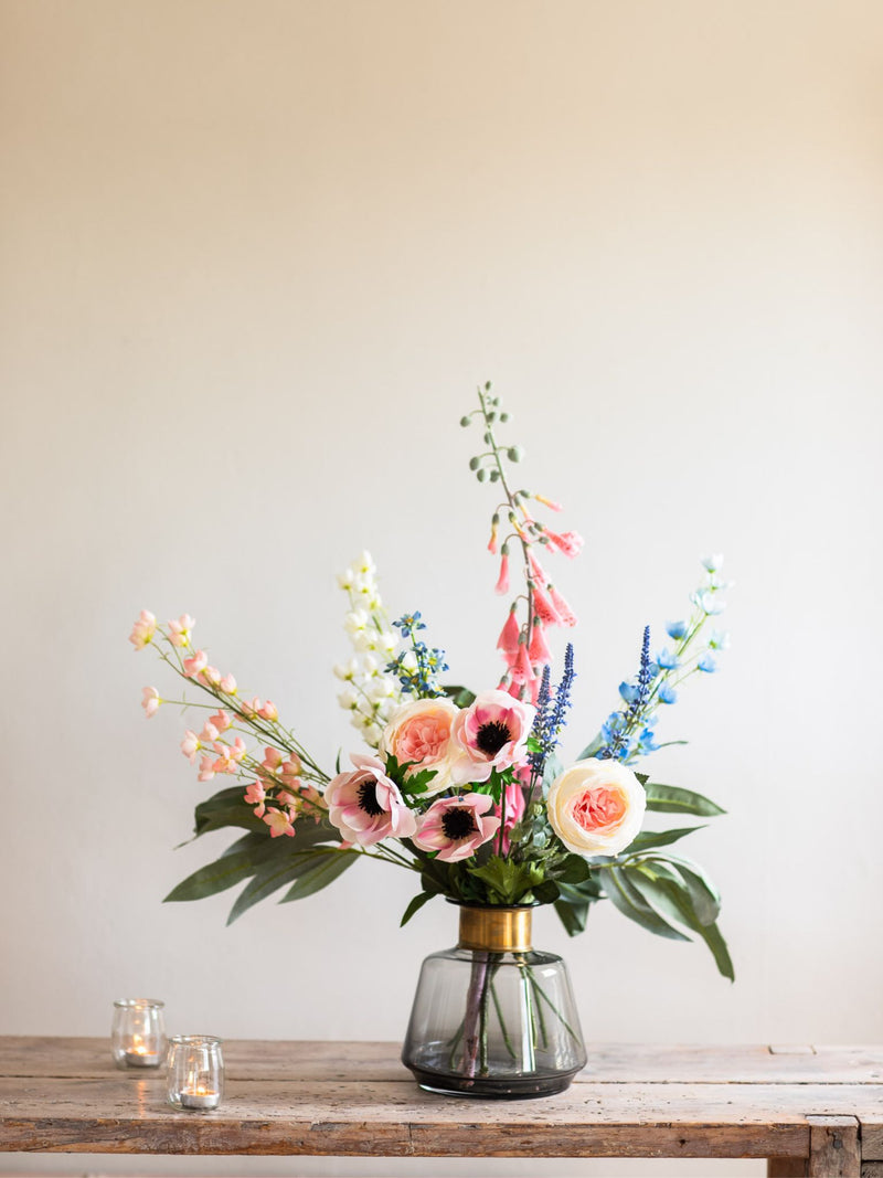 Faux Foxglove, Rose & Wildflower Arrangement