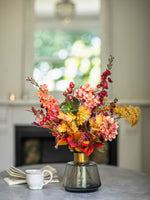 Miza Smoked Glass Vase for Faux Floral Arrangement