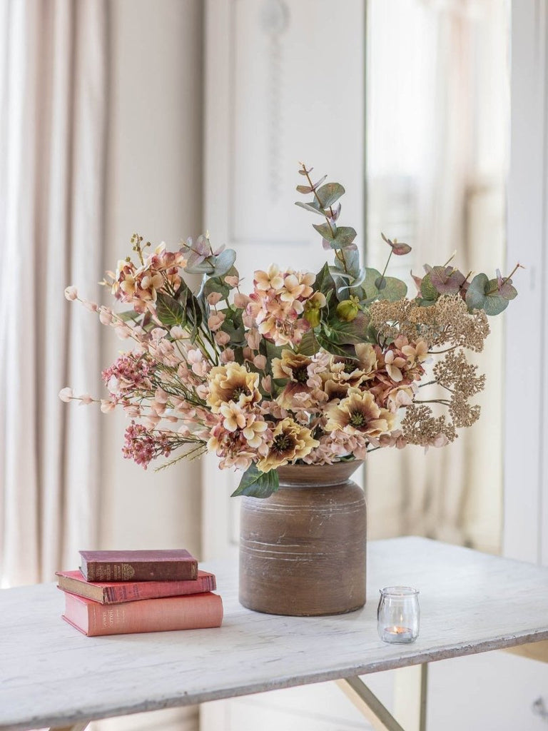 Highland Mist | Faux Hydrangea and Physalis Arrangement