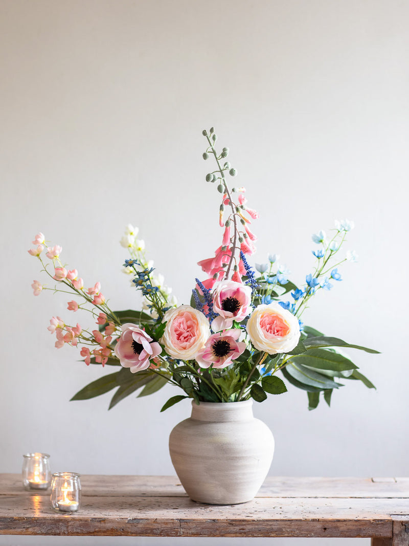 Country Walk | Faux Foxglove, Rose & Wildflower Arrangement