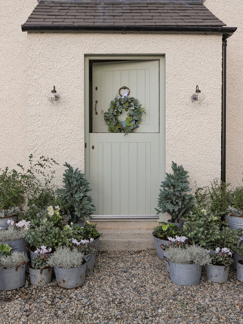 Grey/green faux eucalyptus wreath