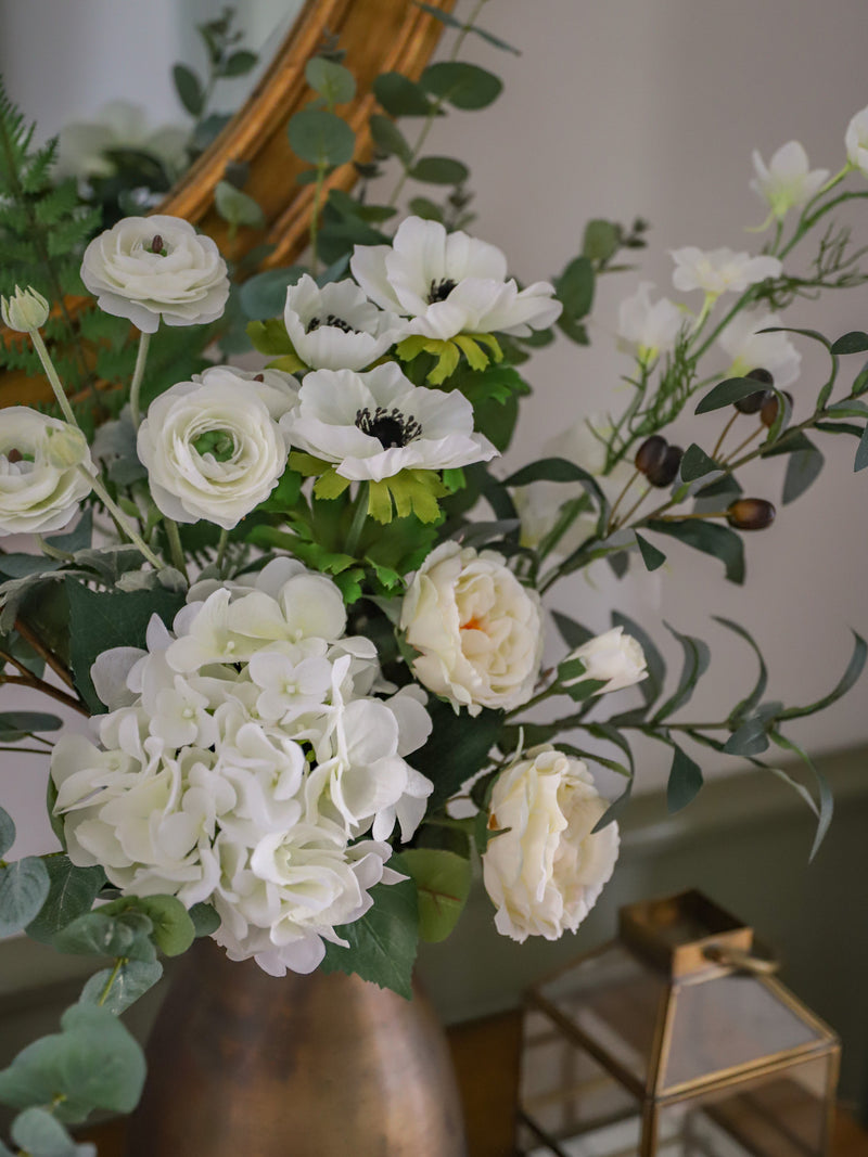 Athena | Faux Rose, Ranunculus & Olive Bouquet