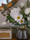 Faux Helleborus Niger, Snowberry & Gilded Eucalyptus
