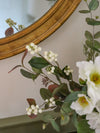 Faux Helleborus Niger, Snowberry & Gilded Eucalyptus