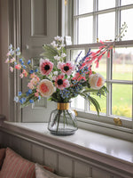 Faux Foxglove, Rose & Wildflower Arrangement
